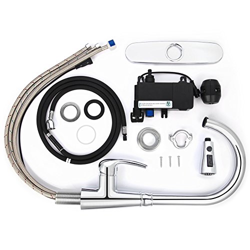 Motion Sensor Kitchen Faucet with Sprayer Polished Chrome No Touch