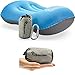 Wildernss Inflatable Camping Pillow + Ultralight Stuff Bag + Screw Locking Carabiner - Excellent Choice for Camping, Travel, Go Bags, Hiking Essentials or Backpacking Gear (Navy + Dark Gray)