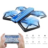 GEEDIAR JJRC H43WH Mini RC Drone, Foldable Quadcopter Drone with WIFI FPV 720P HD Camera, Support APP Control, Headless Mode, G-sensor Mode, Altitude Hold RC Quadcopter (Blue)