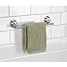 mDesign Suction Washcloth Bar for Bathroom Shower - Clear/Brushed Stainless Steel