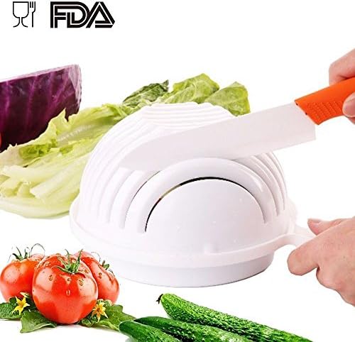 60 Second Salad Maker, Perfect Salad Cutter and Chopper, Vegetable Cutter Bowl Made of Food Grade Plastic, Practical Fast and Easy to Slice