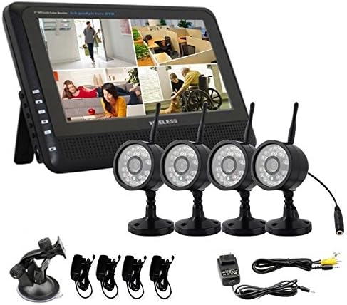 YesGoShop 2.4GHz Wireless Security Spy Camera System 4CH IR NightVision Outdoor DVR CCTV Home Security System With 4 Cameras