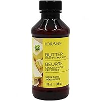 LorAnn Butter, Natural (Clear) Bakery Emulsion, 4 ounce bottle