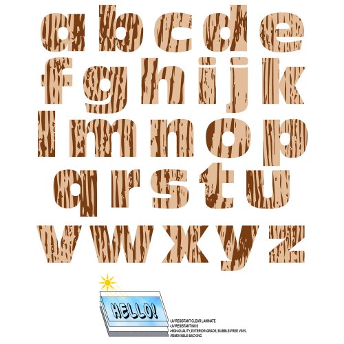 Buy Alphabet Letters Lowercase Wood Grain Trees SLAPSTICKZ(TM) WALLS