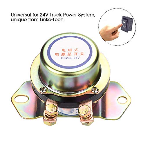 Ejoyous 24V Car Auto Vehicle MotorBoat Battery Electromagnetic Disconnect Switch, DC 24V Electromechanical Solenoid Power Switch + One Button Dash Control Master Kill System Turn on/off