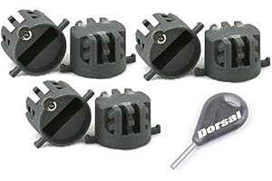 DORSAL Surfboard Fins Thruster 3 Fin Box Set Plugs with Key and Screws FCS Compatible Black Universal Glass Filled Nylon