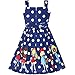 LY95 Girls Dress Cartoon Navy Blue Dot Bow Tie Summer Size 8