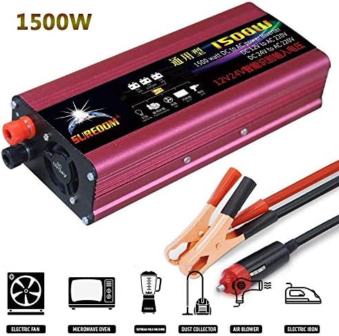 1500w ピーク3000w 純粋な正弦波パワーインバーター12v 24vから110v 230v 240v車のトラック電圧コンバーター シガーライター用プラグ Usb充電ポート カーバッテリーへの直接接続 12vto110v Issltd Kz