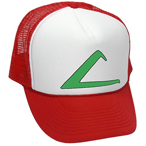 ASH KETCHUM cosplay costume trainer cartoon fun - Unisex Adult Trucker Cap Hat, Red