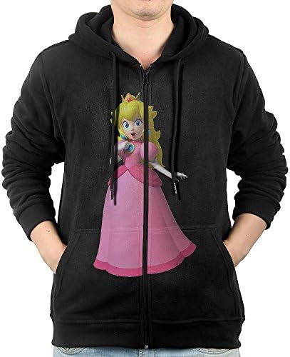 Mens Princess Peach Men's Slim Fit Zip-up Hoodies Fleece Sweatshirts JacketMedium