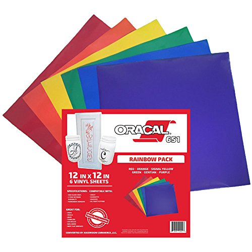 Oracal 651 rainbow pack - adhesive craft vinyl for cric…