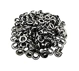 Amanaote 5mm Internal Hole Diameter Gun Black Eyelets Grommets with Washer Self Backing Pack of 200 Sets