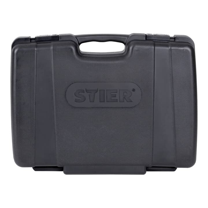 STIER Steckschlüssel Satz, 179-teilig, 1/2 Zoll 1/4 Zoll & 3/8 Zoll Umschaltknarre, Sechskant-Steckschlüsseleinsatz, Torx- Schlitz- Phillips- Pozidrive- Bit-Steckschlüsseleinsätze 8