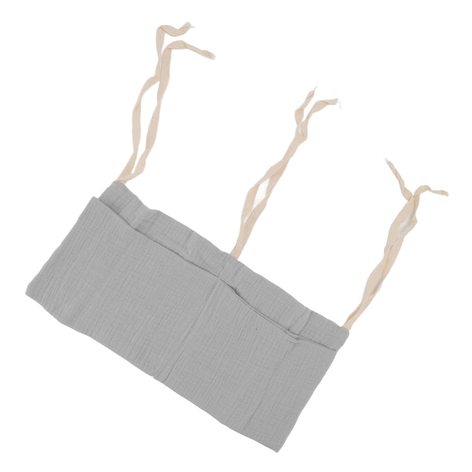 Baby Bed Storage Hanging Bag, Soft Cotton Cloth Toy Storage SND Organization for Cots and Furniture (Gray)