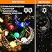 Solar Pathway 5 Colors Lights Outdoor - Moon Crackle Glass Globe Garden Stake Metal Lights, Led Solar Landscape Lights, Waterproof Auto On/Off Sun Powered Lighting Garden Decor, Patio