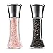 Easehold Pepper Salt Mill Shaker 200ml Glass Container Stainless Steel Adjustable Ceramic Grinder Pack of 2