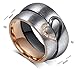 Titanium Stainless Steel Cubic Zirconia Wedding Band Set Valentine Engagement Promise Couple Ring