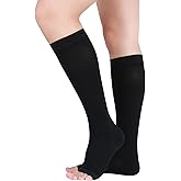 LIN PERFORMANCE 30-40 mmHg Medical Compression Socks for Men and Women, Knee High, Open Toe