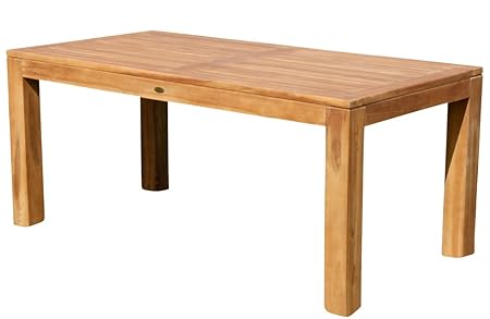 AS-S Wuchtiger Teak Bigfuss Gartentisch 180x90 Holztisch Teaktisch Garten Tisch Holz JAV-BIGFUSS180