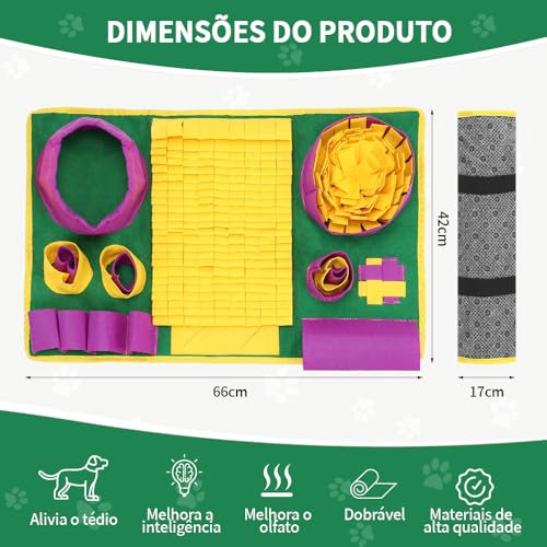 Almofadas de Farejamento para Animais de Estimação, Enriquecimento Ambiental Cães, Comedouro Lento para Cães, Brinquedo Interativo para Cães