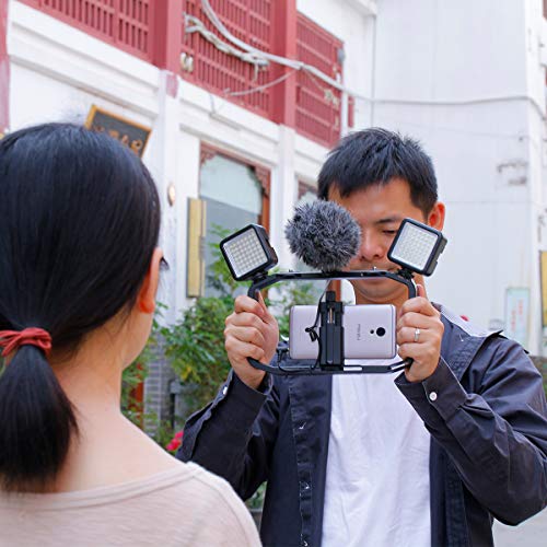 Aluminum Metal DSLR Video Rig Cage - Universal Handheld Smartphone Vlog Stabilizer with Cold Shoe Mounts Compatible with iPhone GoPro 7/6/5/4 Sony A6400 Canon Nikon Cameras Mobile Phones - Thumbnail 6