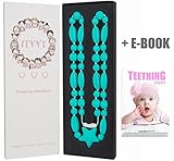 ITYYT Teething Necklace for Mom to Wear (16 inches) with Gift Box & Free E-book - Turquoise