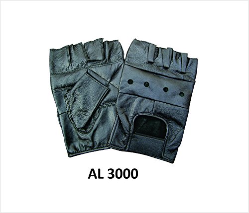 Unisex Adult AL3000 All leather Fingerless glove X-Large Black