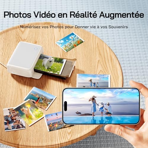 Imprimante Photo instantanée de 54 Feuilles (4 x 6 Pouces), Prend en Charge la Connexion Wi-FI, Applications de retouche Photo créatives pour Smartphone