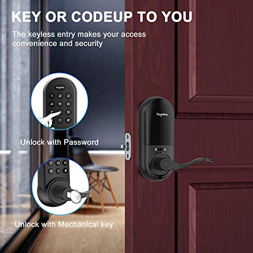 Hugolog Latchbolt Lock Electronic,Keyless Entry Door Lock, Keypad Door Lock with Handle, Easy to Install High Security… - Image 3