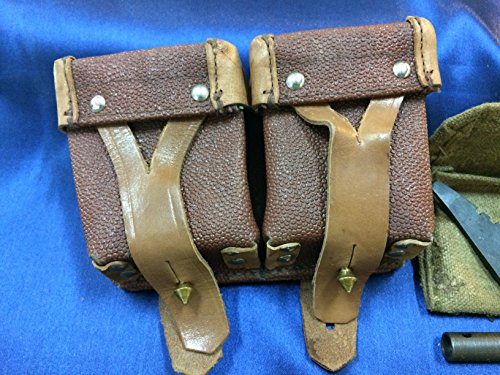 2 Pack Original Russian Military Surplus Mosin Nagant M38 M44 91/30 1891 91 30 7.62x54 Leather Ammo Pouches W/Free Rem Oil Wipe - Thumbnail 4
