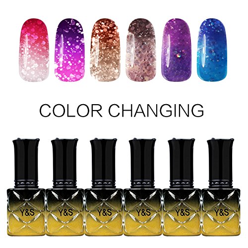 Y&S Gel Nail Polish,Temperature Color Changing Soak-off UV LED Lacquer Varnish Nail Kits-#001 Y&S Gel Nail Polish,Temperature Color Changing Soak-off UV LED Lacquer Varnish Nail Kits-#001