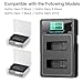 SmilePowo 2PCS Dual 1480mAh Battery,LCD Display USB Charger for GoPro Hero 8 Black，Hero 7 Black, Hero 6 Black,Hero 5 Black,Hero 2018,AHDBT-501(Fully Compatible with Original)