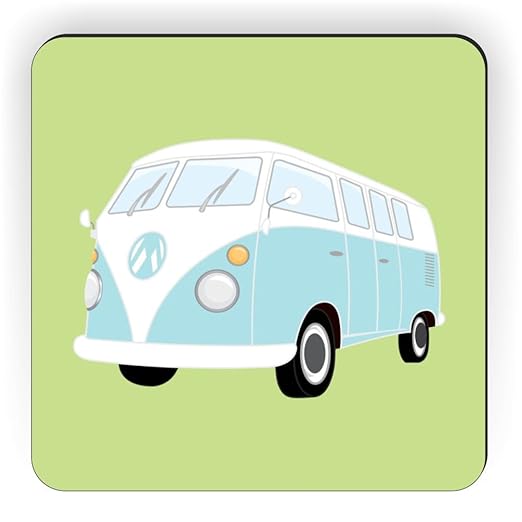 Rikki Caballero Verde Furgoneta diseño Cuadrado imán para Nevera ...