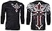 Archaic AFFLICTION Men THERMAL T-Shirt RED FLAG Cross Tattoo Biker UFC