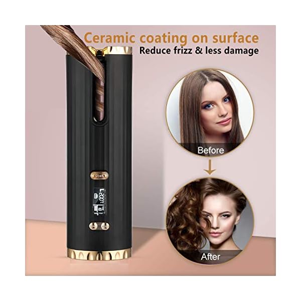 Cordless-Automatic-Curling-Iron-Auto-Curling-Iron-with-LCD-Display-Adjustable-Temperature-Timer-Portable-Ceramic-Hair-Curler-USB-Charging-and-Rechargeable-Black Cordless Automatic Curling Iron, Auto Curling Iron with LCD Display Adjustable Temperature & Timer, Portable Ceramic…