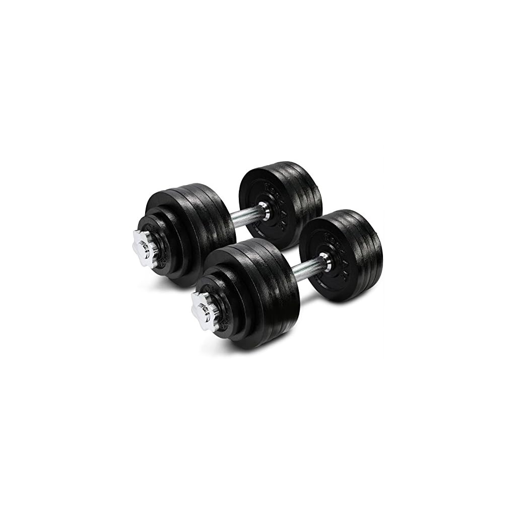 Yes4All Adjustable Cast Iron Dumbbell Sets 40200LBS with Connector