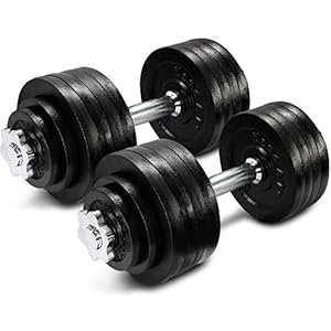 Yes4All Adjustable Cast Iron Dumbbell Sets 40-200LBS with Connector Option Weights Set For Home Gym, Strength Training…