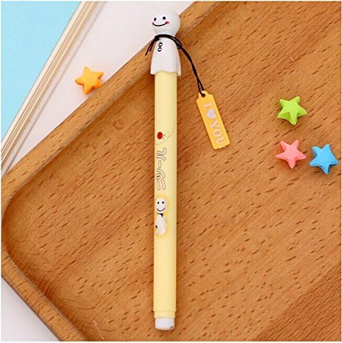 Thinkmax Creative Stationery Sunny Doll Fresh and Lovely Black Roller Ball Pen 0.38mm Yellow 6 pcs