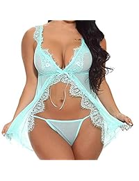 Lencería para mujer de encaje de talla grande, ropa de dormir de quimioterapia