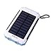 Solar Charger, Solar Power Bank 20000mAh Waterproof Portable External Battery USB Charger Built in LED light with Compass for iPad iPhone Android Cellphones (White & Blue)