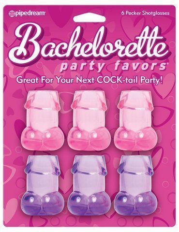 Bachelorette Party Pecker Shot Glasses Assorted Colors, Best