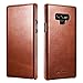 ICARER Galaxy Note 9 Case, Genuine Vintage Leather Side Open Case in Slim Thin Design, Flip Folio Style Cover Compatible for Samsung Galaxy Note 9 (2018) - Brown