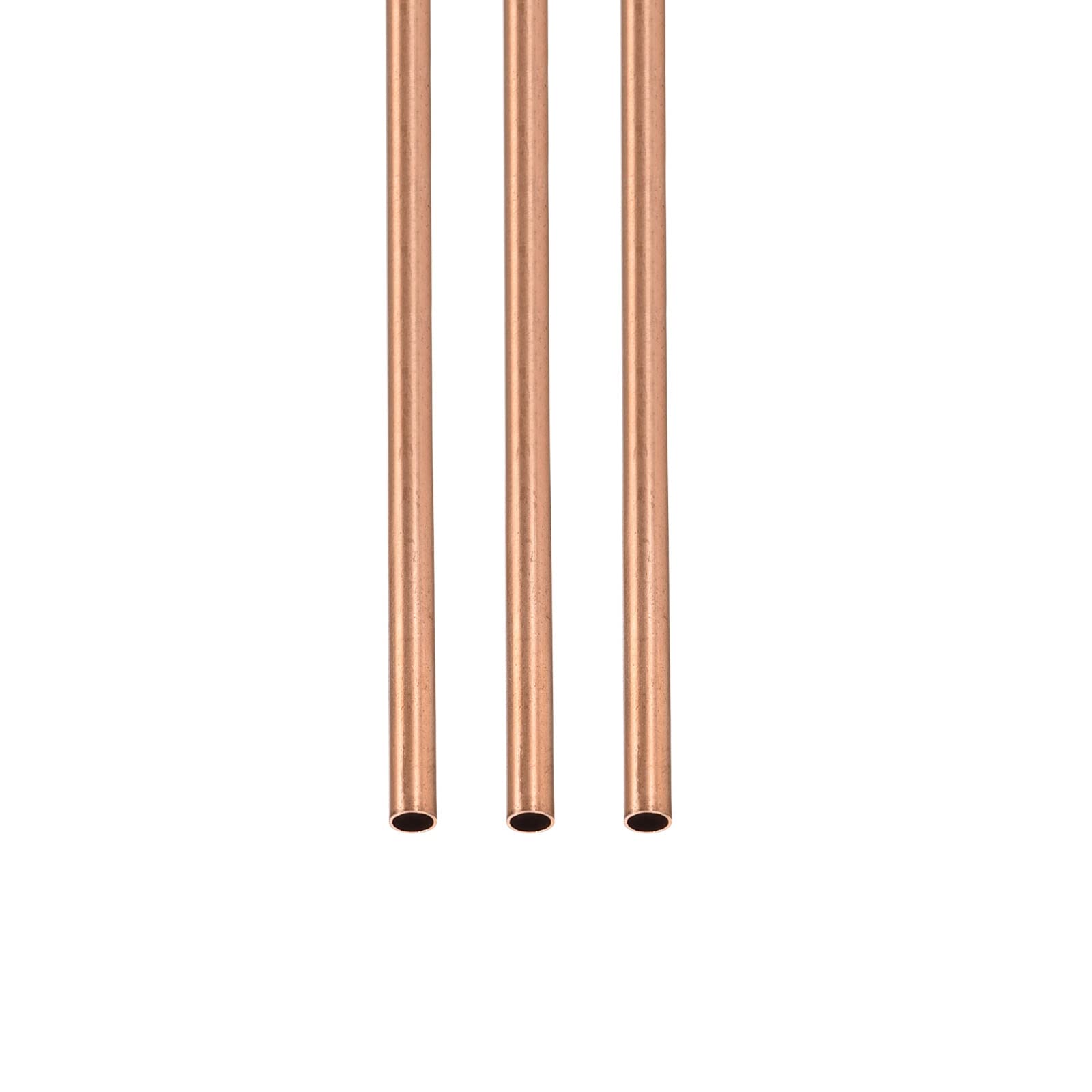 DTGN 3mm x 0.2mm x 300mm(ODxWall TXL) Copper Tube - 3Pack - Good for Machinery Equipment DIY Decorative Frame - Round Metal Tubing