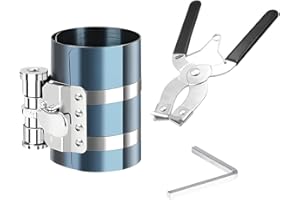 TSUGAMI 3" Car Piston Ring Compressor, Adjustable Vehicle Engine Ratchet Piston Ring Installer Removal Pliers Kit, Automotive