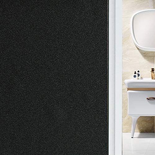 Matte Blackout Privacy Window Film UV Protection Glass Window Sticker Dark Window Tinting Film Light Blocking (90X200cm, Black)