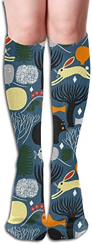 Forest Animal Hover To Zoom Unisex Athletic Over The Calf Compression Crew Socks