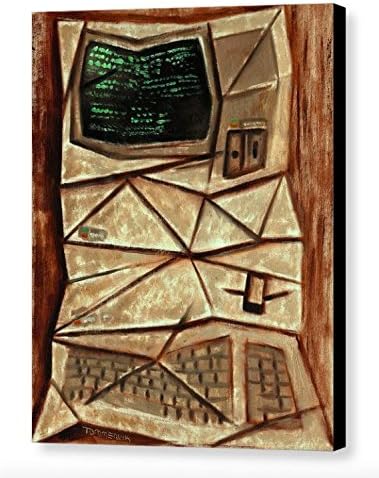 Tommervik Old Computer Vintage Computer Nerds Desktop Computer Wall Art Gifts for Computer Geeks Computer Nerd Gifts Computer Art Office PC Abstract Art Gallery Wrapped Canvas Print
