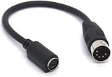 OpenII 5 Pin DIN to PS/2 Adapter Cable Male MIDI to Mini Din Female AT Keyboard