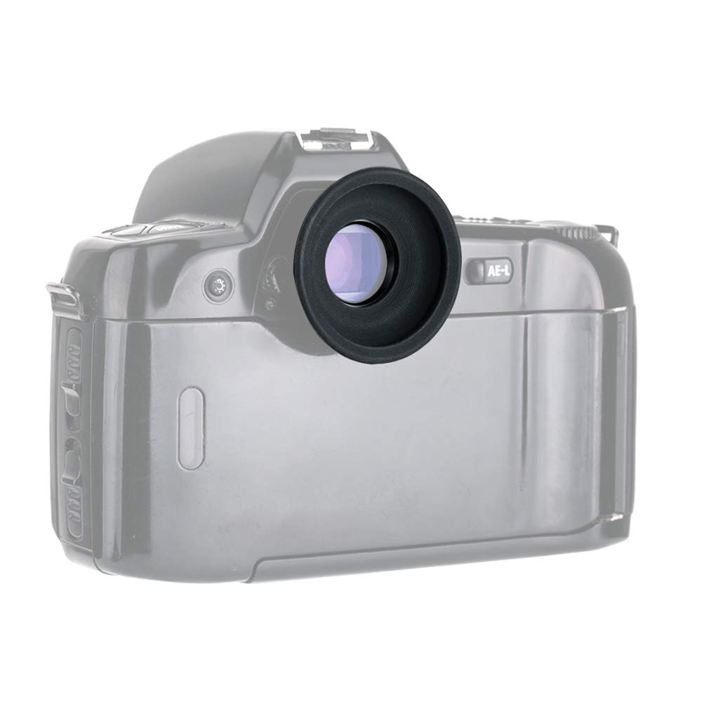 Soft Silicone Eyepiece with Optical Glass for Nikon Df D5 D4S D4 D3S D3 D2Xs D2X D2Hs D2H F6 D850 D810A D810 D800E D800 D700 D500 Replaces Nikon DK-17, DK-19 Round Eyecup — image 1