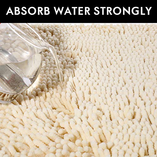 ORANIFUL Dark Blue Bathroom Rugs Floor Non Slip Bath Mat Microfiber